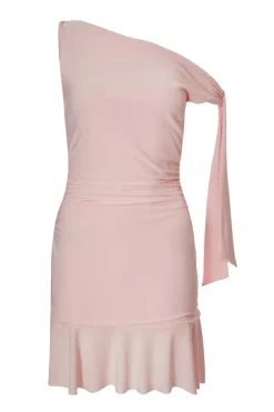 Quiz Asymmetric Mini Dress Baby Pink Sale