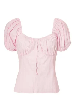 Quiz Baby Pink Button Front Top Outlet
