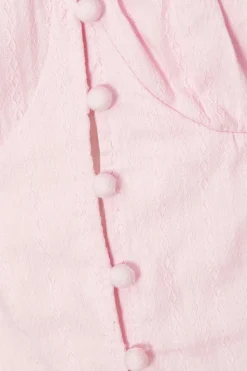 Quiz Baby Pink Button Front Top Outlet
