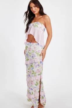 Quiz Baby Pink Floaty Bandeau Top New
