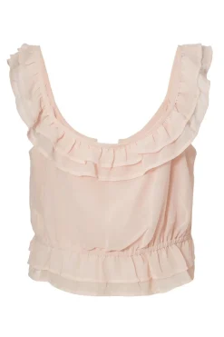 Quiz Baby Pink Ruffle Crop Top Discount