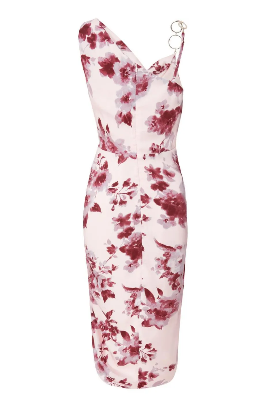 Quiz Baby Pink Satin Floral Midi Dress Clearance