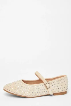 Quiz Diamante Ballet Pumps Beige Best