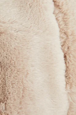 Quiz Faux Fur Wrap Beige