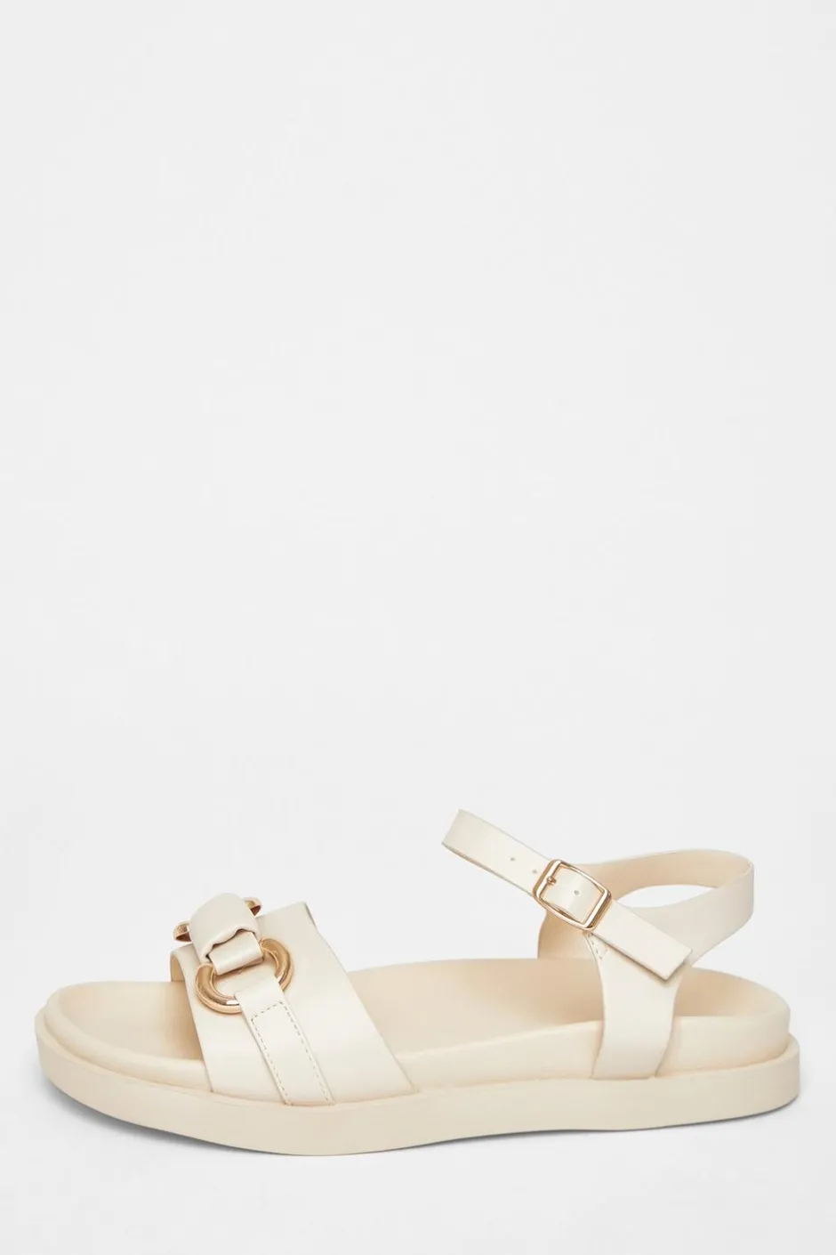 Quiz Beige Faux Leather Flatform Sandals Discount