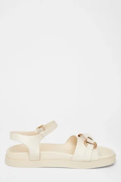 Quiz Beige Faux Leather Flatform Sandals Discount