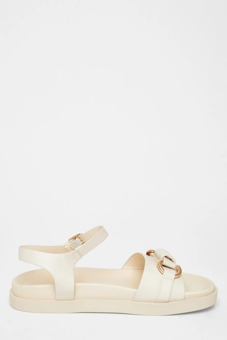 Quiz Beige Faux Leather Flatform Sandals Discount