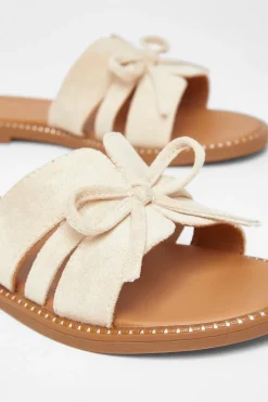 Quiz Faux Suede Flat Sandals Beige Best