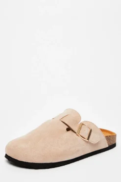 Quiz Beige Faux Suede Mules Hot