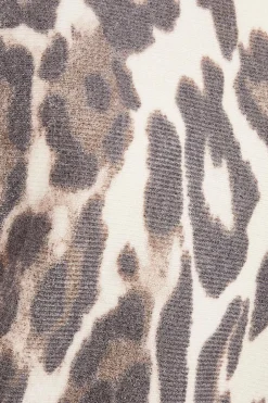 Quiz Beige Knit Leopard Print Jumper Best