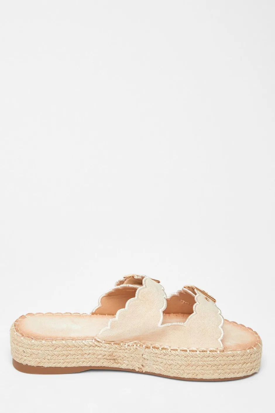 Quiz Scallop Flatform Sandals Beige Discount