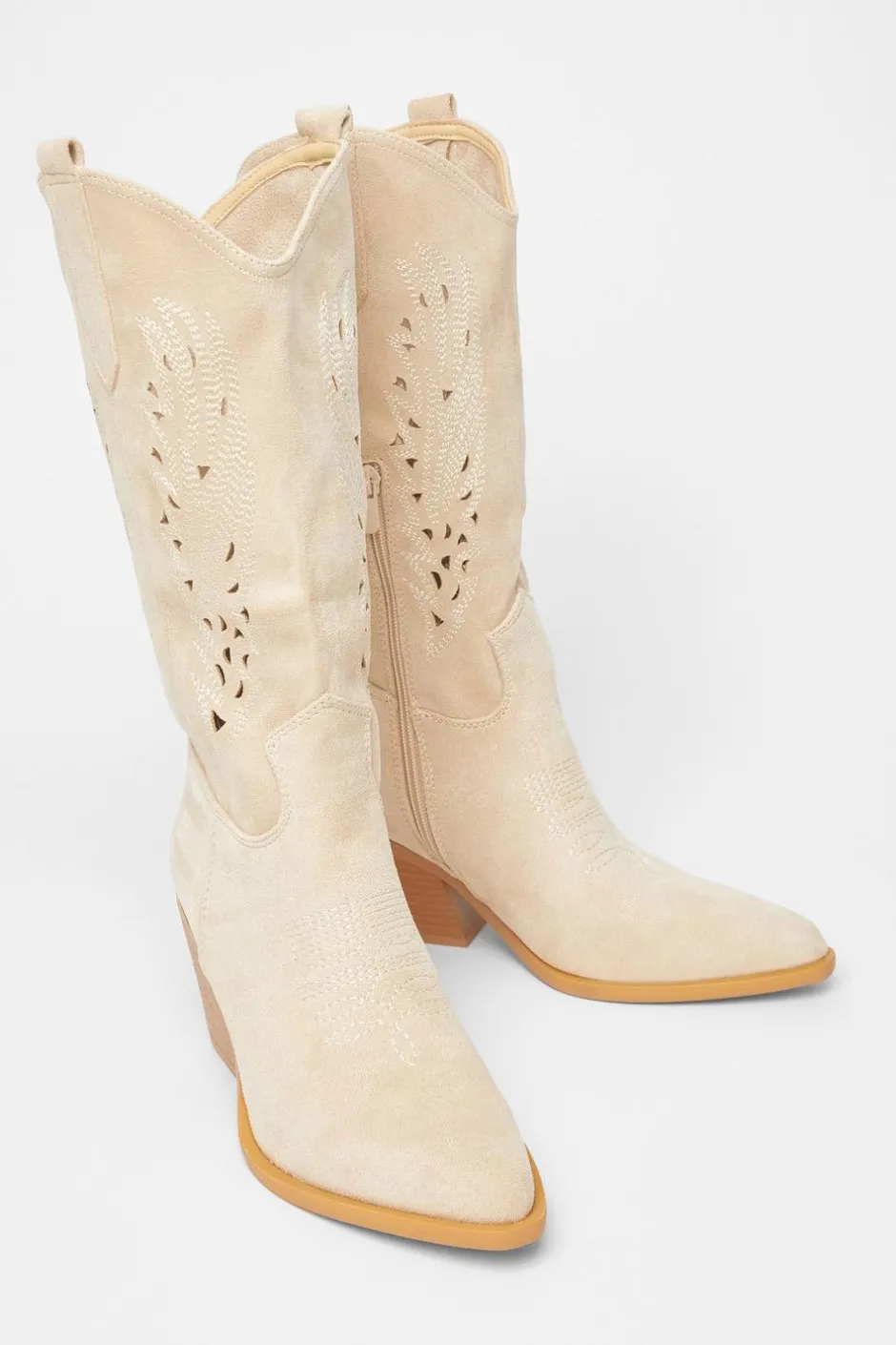 Quiz Western Boots Beige Clearance