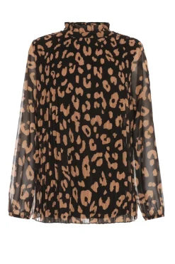Quiz Black Animal Print Chiffon Blouse Outlet