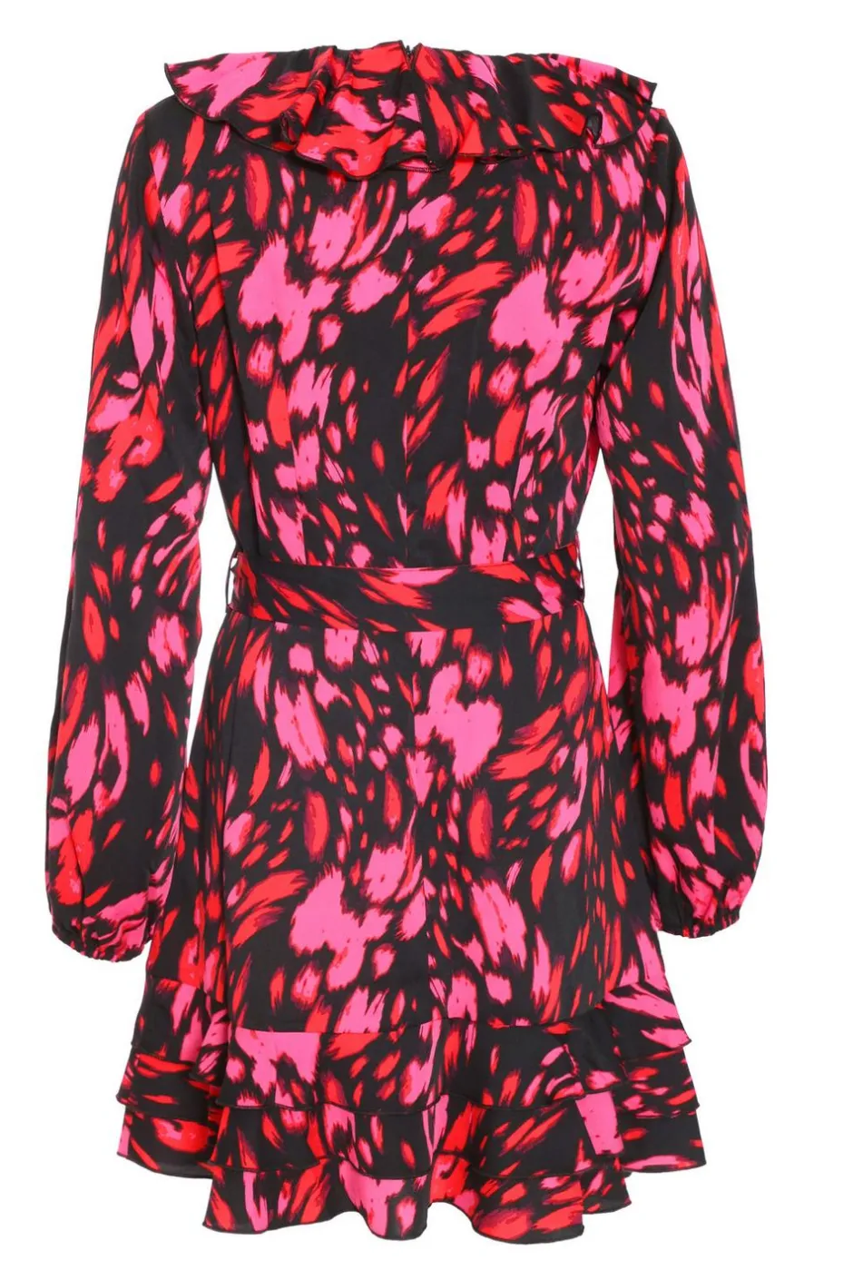 Quiz Black Animal Print Wrap Skater Dress Hot