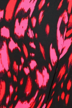 Quiz Black Animal Print Wrap Skater Dress Hot