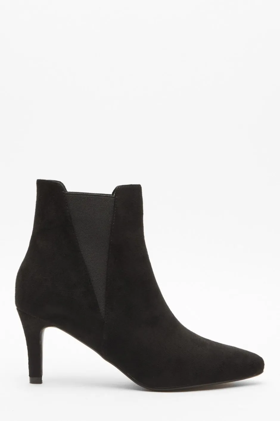 Quiz Black Ankle Heeled Stretch Boots Clearance