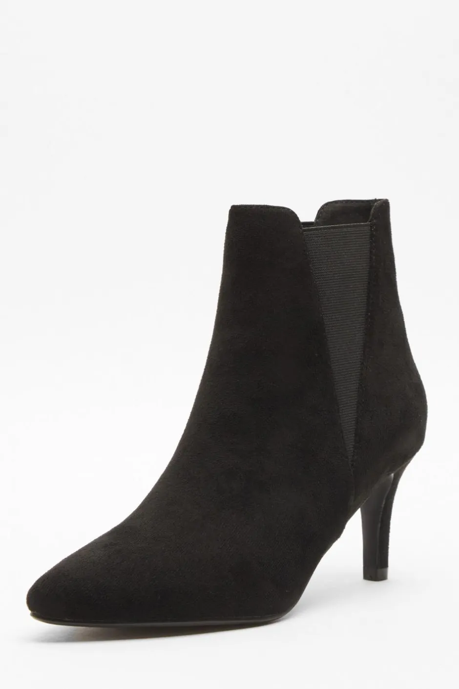 Quiz Black Ankle Heeled Stretch Boots Clearance