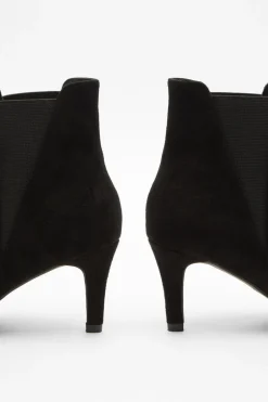 Quiz Black Ankle Heeled Stretch Boots Clearance