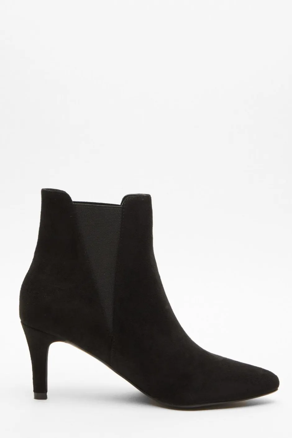 Quiz Black Ankle Heeled Stretch Boots Clearance
