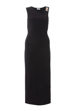 Quiz Black Asymmetric Midaxi Dress Outlet