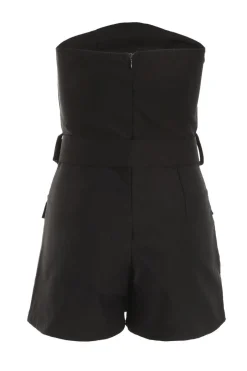 Quiz Black Bandeau Belted Playsuit Sale