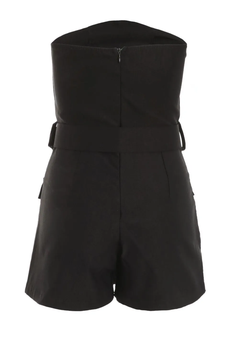 Quiz Black Bandeau Belted Playsuit Sale