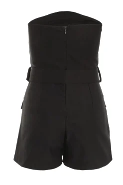 Quiz Black Bandeau Belted Skort Playsuit Best