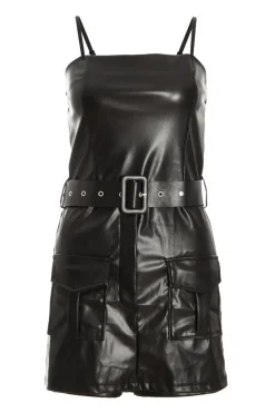 Quiz Black Bandeau Belted Skort Playsuit Outlet