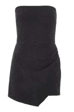 Quiz Black Bandeau Glitter Skort Playsuit Online