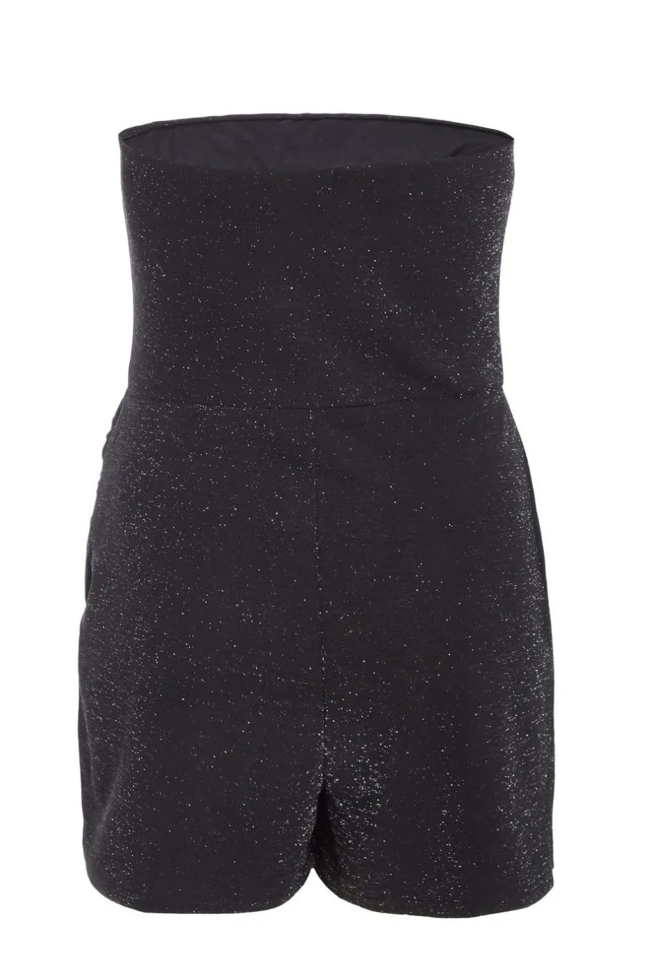 Quiz Black Bandeau Glitter Skort Playsuit Online