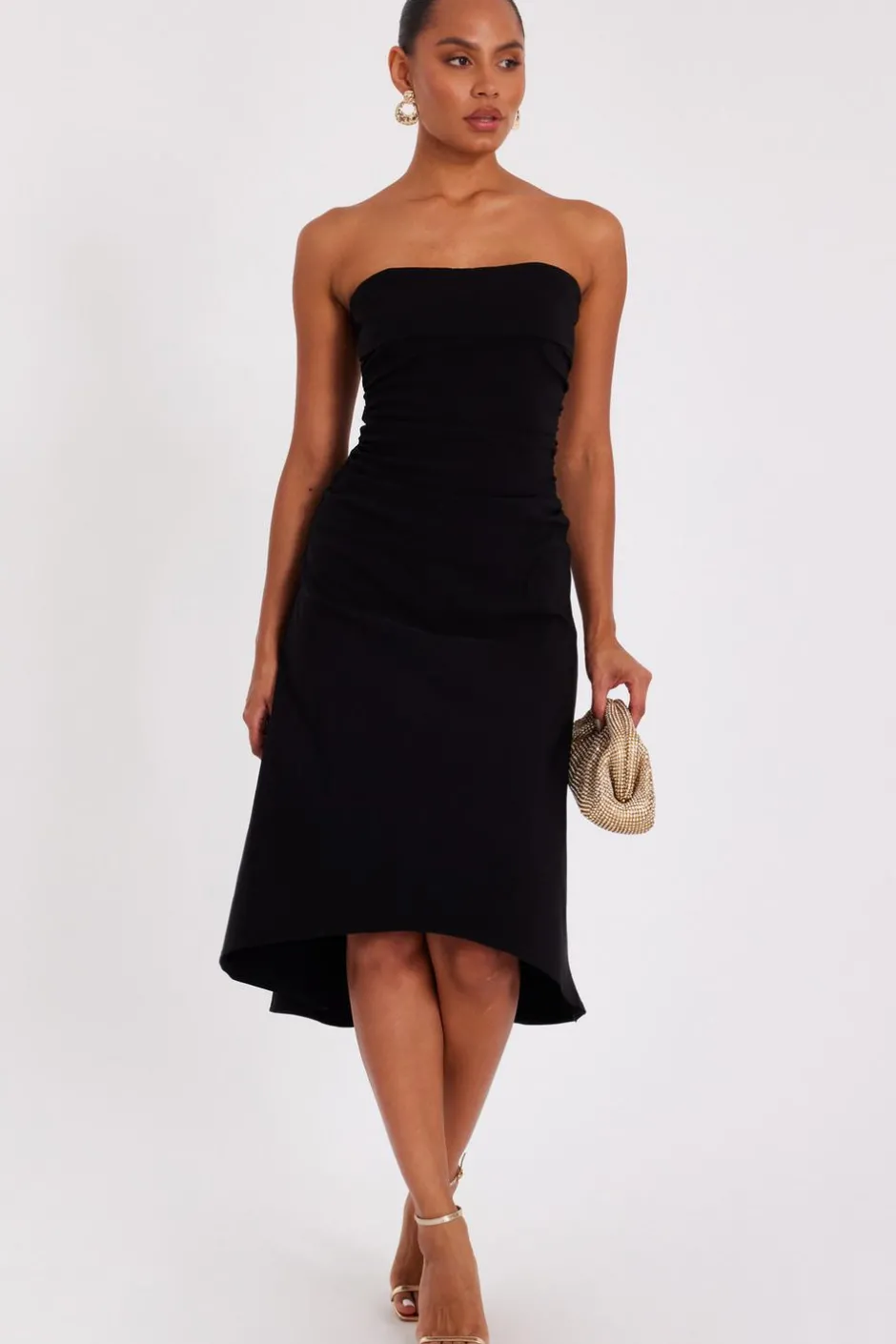 Quiz Bandeau Midi Dress Black Best