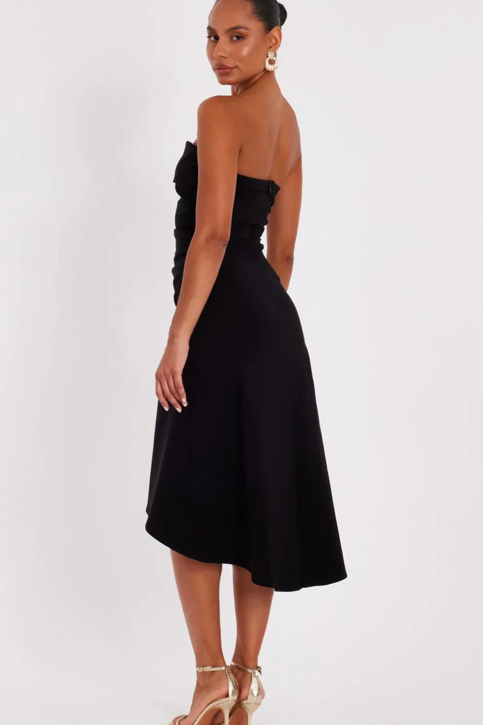 Quiz Bandeau Midi Dress Black Best