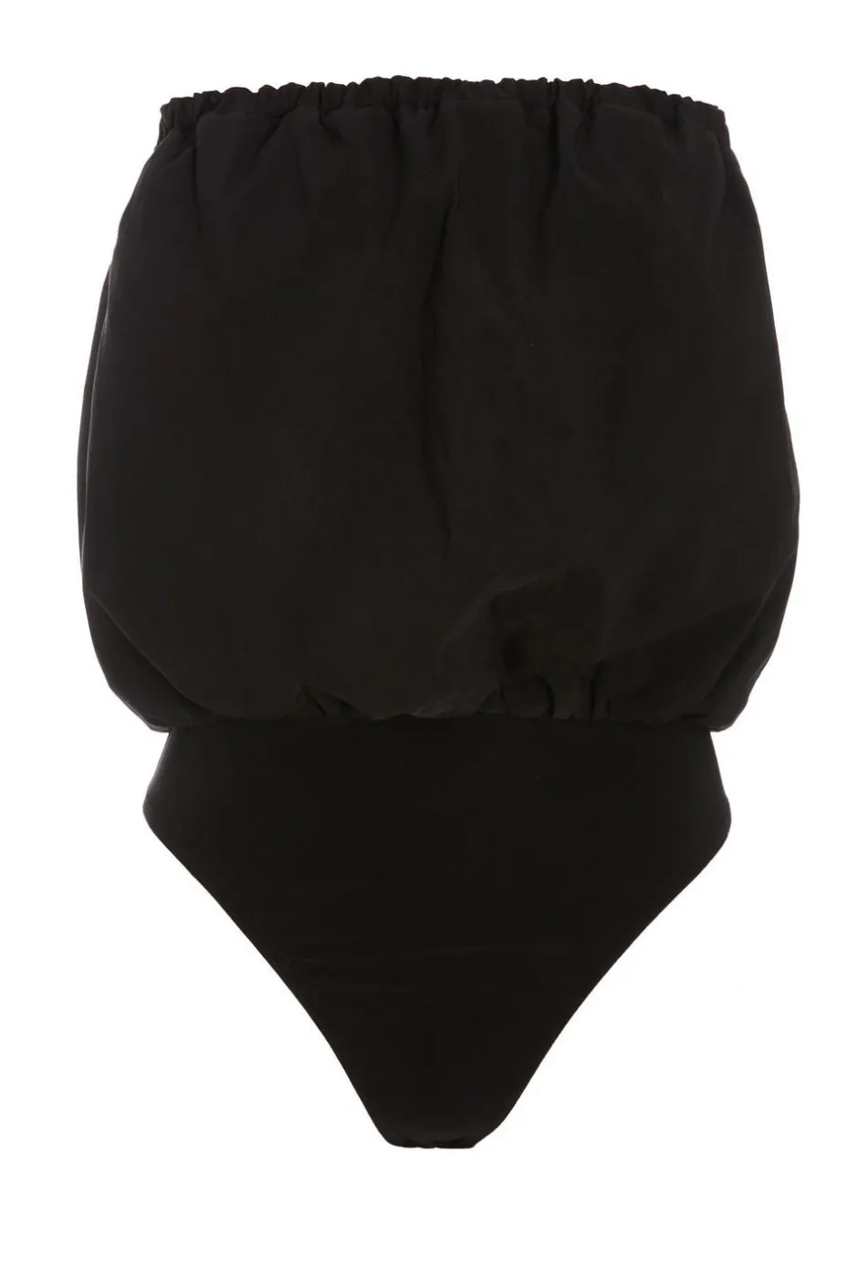 Quiz Black Bandeau Puffball Bodysuit Hot