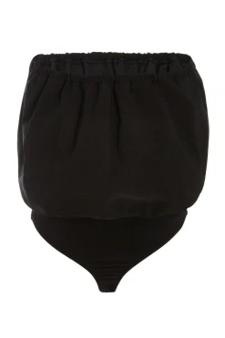 Quiz Black Bandeau Puffball Bodysuit Hot