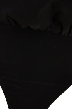 Quiz Black Bandeau Puffball Bodysuit Hot