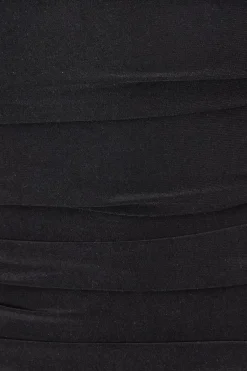 Quiz Bardot Drop Waist Maxi Dress Black Discount