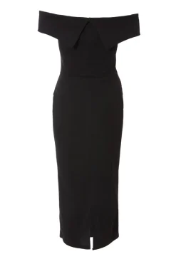 Quiz Black Bardot Midaxi Dress Best