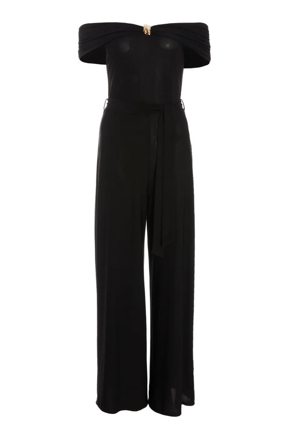 Quiz Black Bardot Palazzo Jumpsuit Outlet