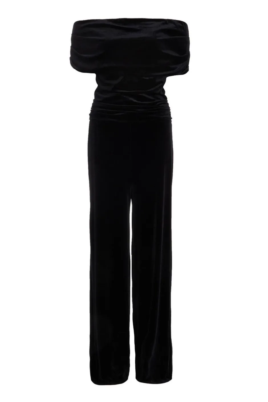 Quiz Black Bardot Velvet Jumpsuit Clearance