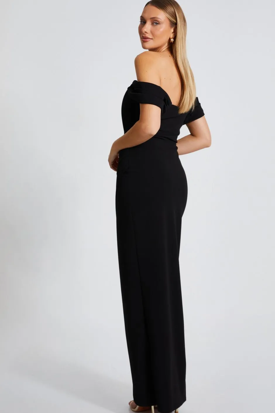 Quiz Black Bardot Wrap Maxi Dress