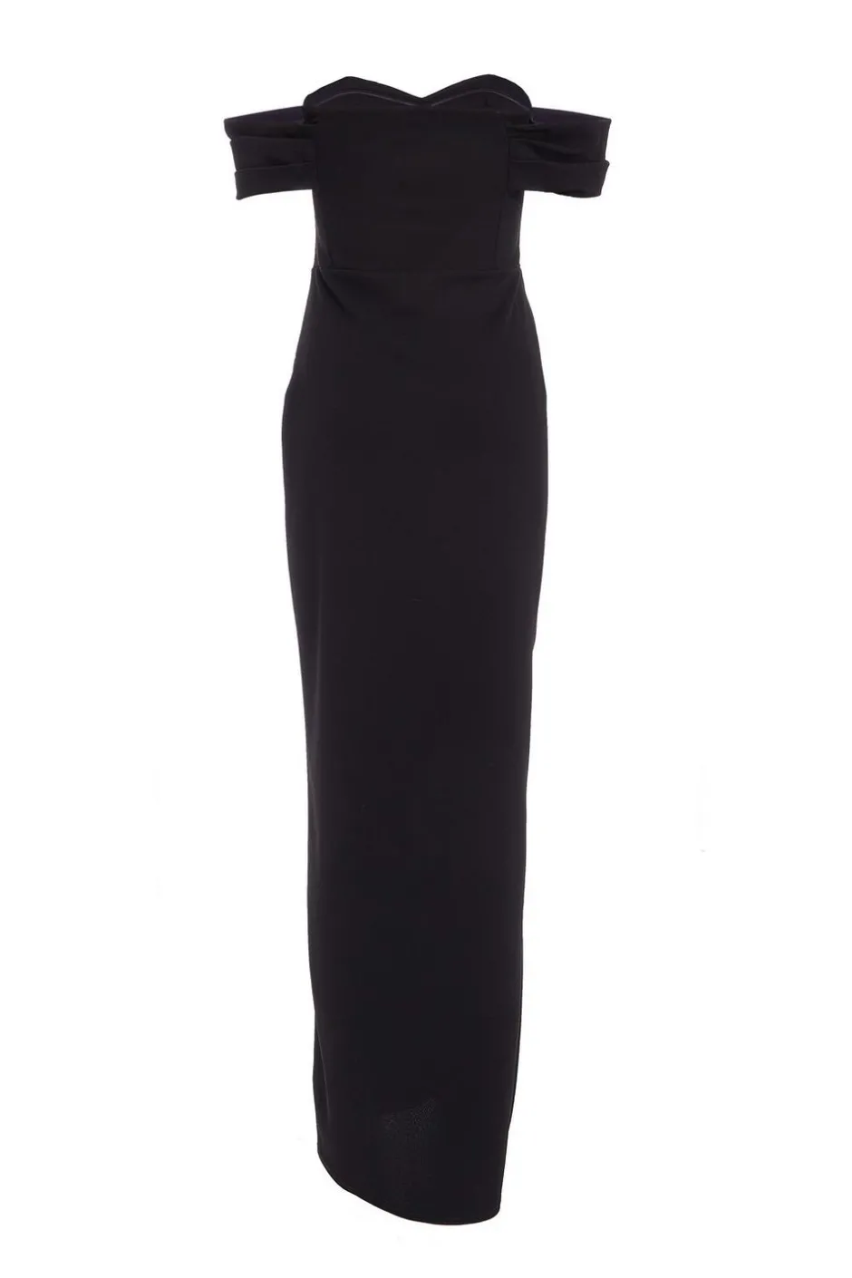 Quiz Black Bardot Wrap Maxi Dress