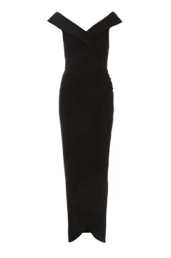 Quiz Black Bardot Wrap Maxi Dress