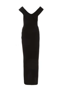 Quiz Black Bardot Wrap Maxi Dress