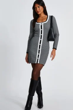 Quiz Black Boucle KnitJumper Dress Best