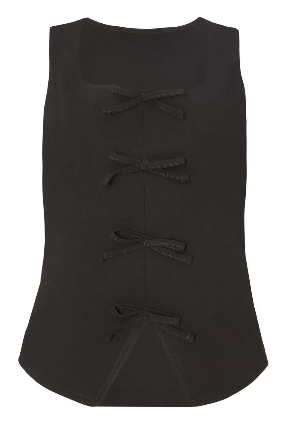 Quiz Black Bow Detail Waistcoat Outlet