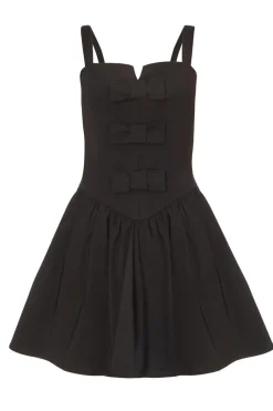 Quiz Bow Front Mini Dress Black Sale