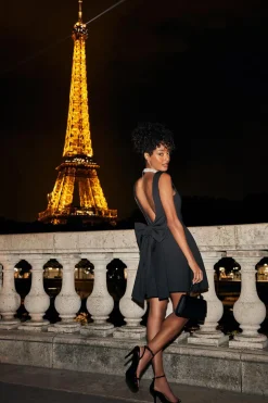 Quiz Black Bow Skater Dress Hot
