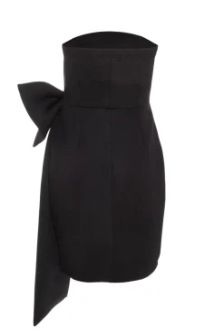 Quiz Black Bow Strapless Bodycon Dress Clearance