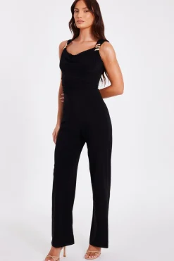 Quiz Black Buckle Detail Jumpsuit Hot