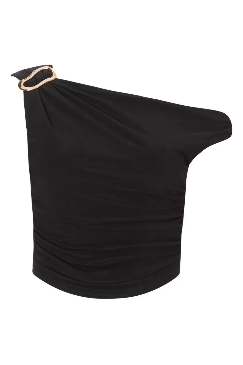 Quiz Buckle Drop Shoulder Top Black Best